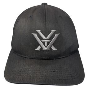 Vortex Fitted Baseball Cap Black Medium Lightweight Embroidered Flexfit 6 Panel